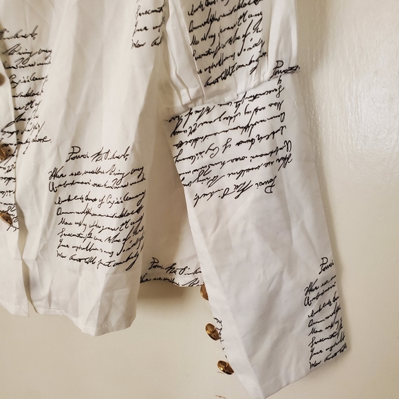 New CBR Chic Boutique Rose Full Back Gold Button Down Blouse. - Picture 12 of 12